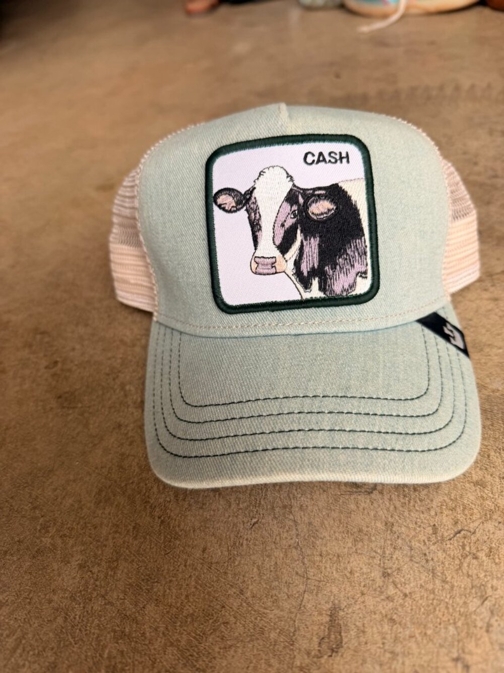 Goorin Bros The Cash Cow Trucker Hat Light Blue Snapback